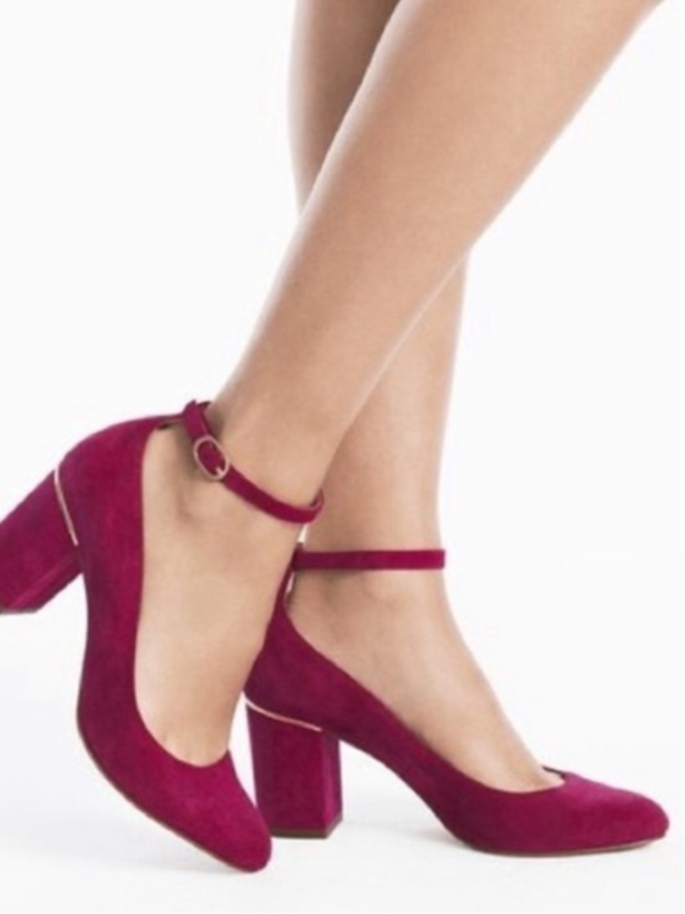 White House Black Market Bethenny Suede Block Heels